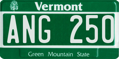 VT license plate ANG250