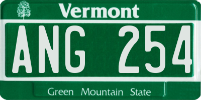 VT license plate ANG254