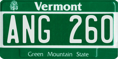 VT license plate ANG260