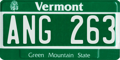 VT license plate ANG263