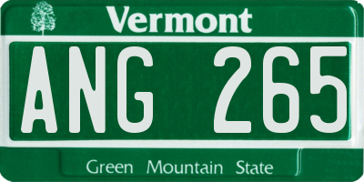 VT license plate ANG265