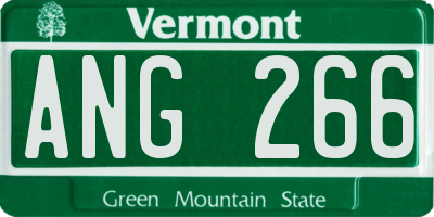 VT license plate ANG266