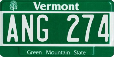 VT license plate ANG274