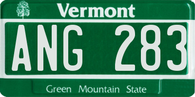 VT license plate ANG283