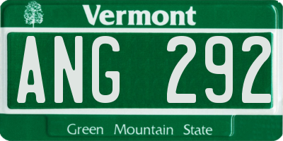 VT license plate ANG292