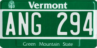 VT license plate ANG294