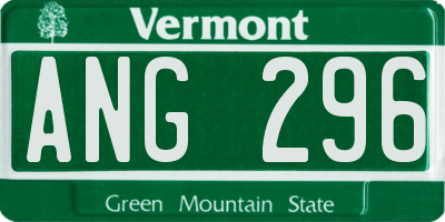 VT license plate ANG296