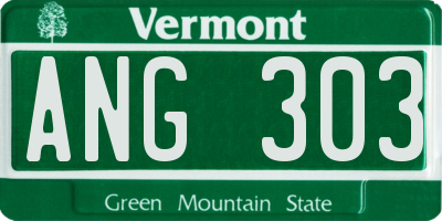 VT license plate ANG303