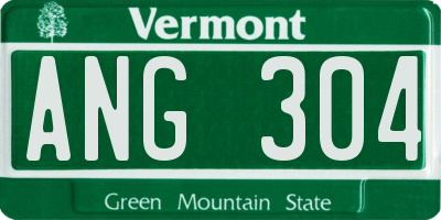 VT license plate ANG304