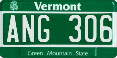 VT license plate ANG306