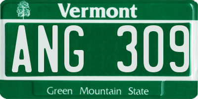 VT license plate ANG309