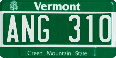 VT license plate ANG310