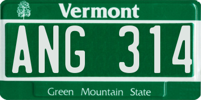VT license plate ANG314