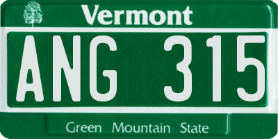 VT license plate ANG315