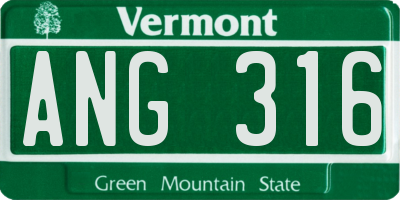 VT license plate ANG316