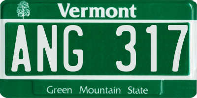 VT license plate ANG317