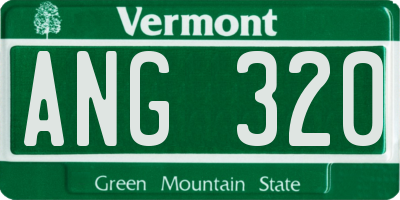 VT license plate ANG320