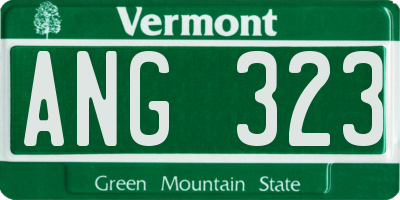 VT license plate ANG323