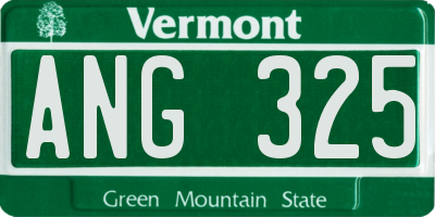 VT license plate ANG325