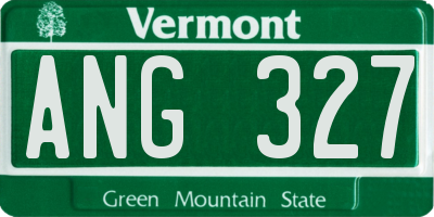 VT license plate ANG327