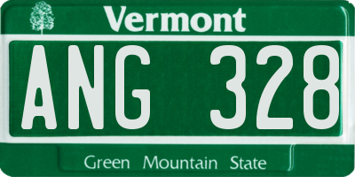 VT license plate ANG328