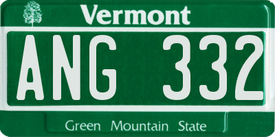 VT license plate ANG332