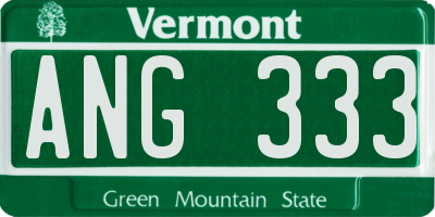 VT license plate ANG333