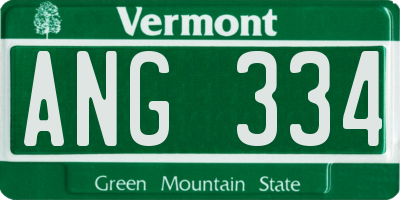 VT license plate ANG334