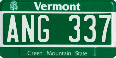 VT license plate ANG337