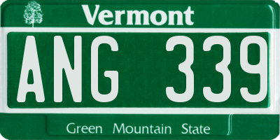 VT license plate ANG339