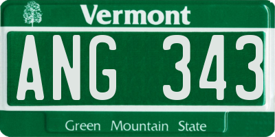 VT license plate ANG343