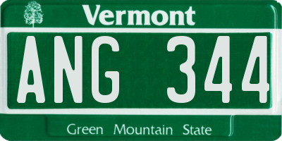 VT license plate ANG344
