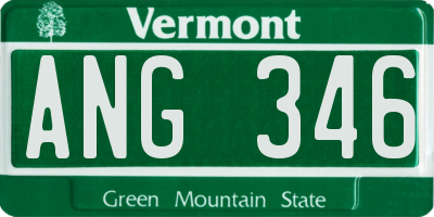 VT license plate ANG346