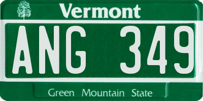 VT license plate ANG349