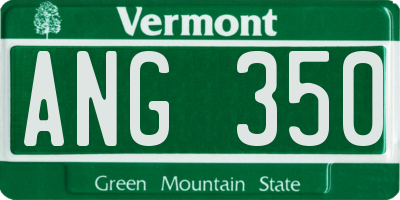 VT license plate ANG350