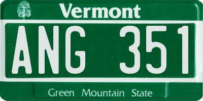 VT license plate ANG351