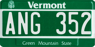 VT license plate ANG352