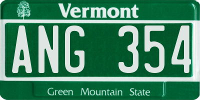 VT license plate ANG354