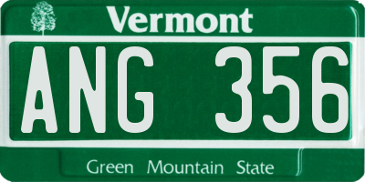 VT license plate ANG356