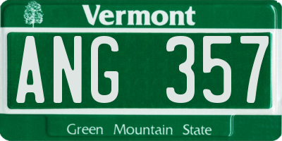 VT license plate ANG357