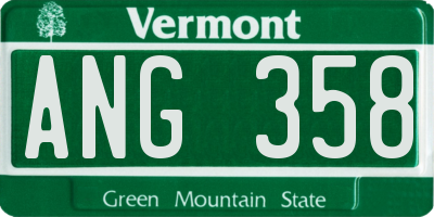 VT license plate ANG358