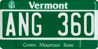 VT license plate ANG360
