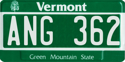 VT license plate ANG362