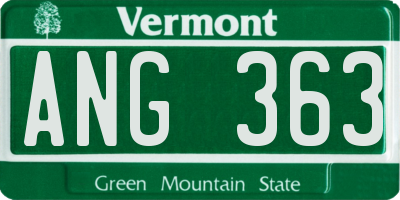VT license plate ANG363
