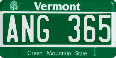 VT license plate ANG365