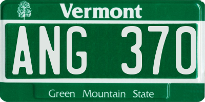 VT license plate ANG370