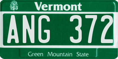 VT license plate ANG372