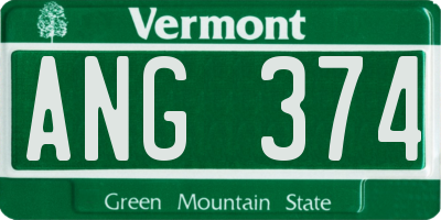 VT license plate ANG374