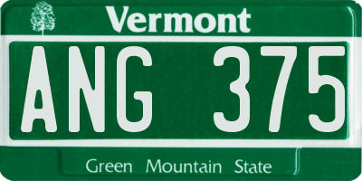 VT license plate ANG375