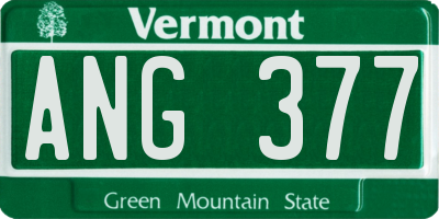 VT license plate ANG377